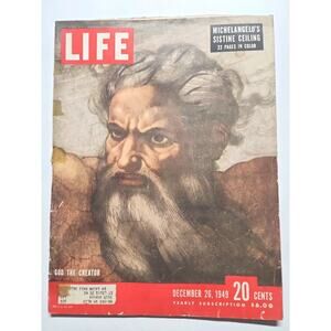 1949 Life Magazine Dec. 26 God The Creator / Michelangelo's Sistine Ceiling M440